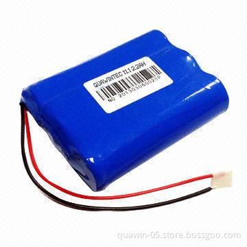 11.1V 2.2Ah/2A Li-ion Battery Pack, 1 x 18650 Battery